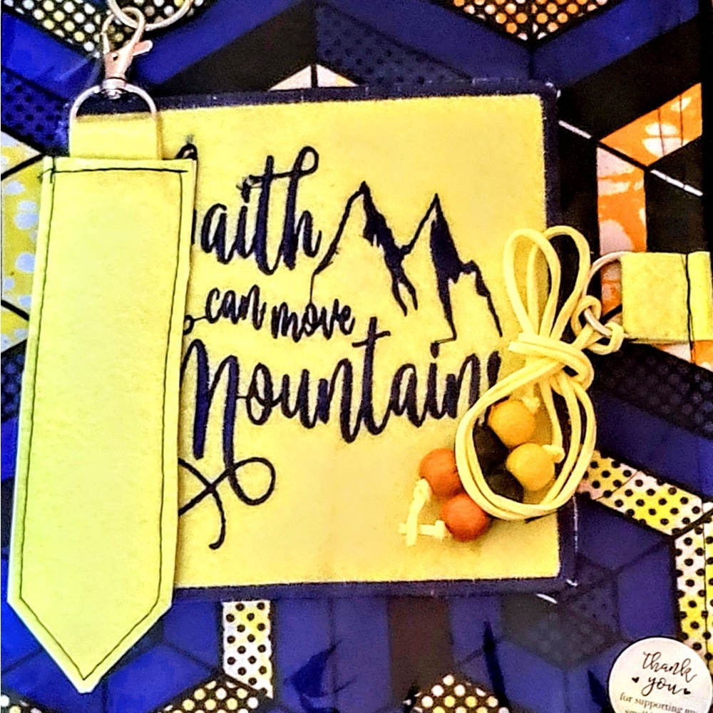 Yellow Faith Beaded Bible Cover